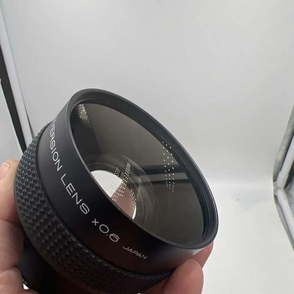 Wide Conversion Lens x0.6 Black Camera Lens Japan with Covers & Box
